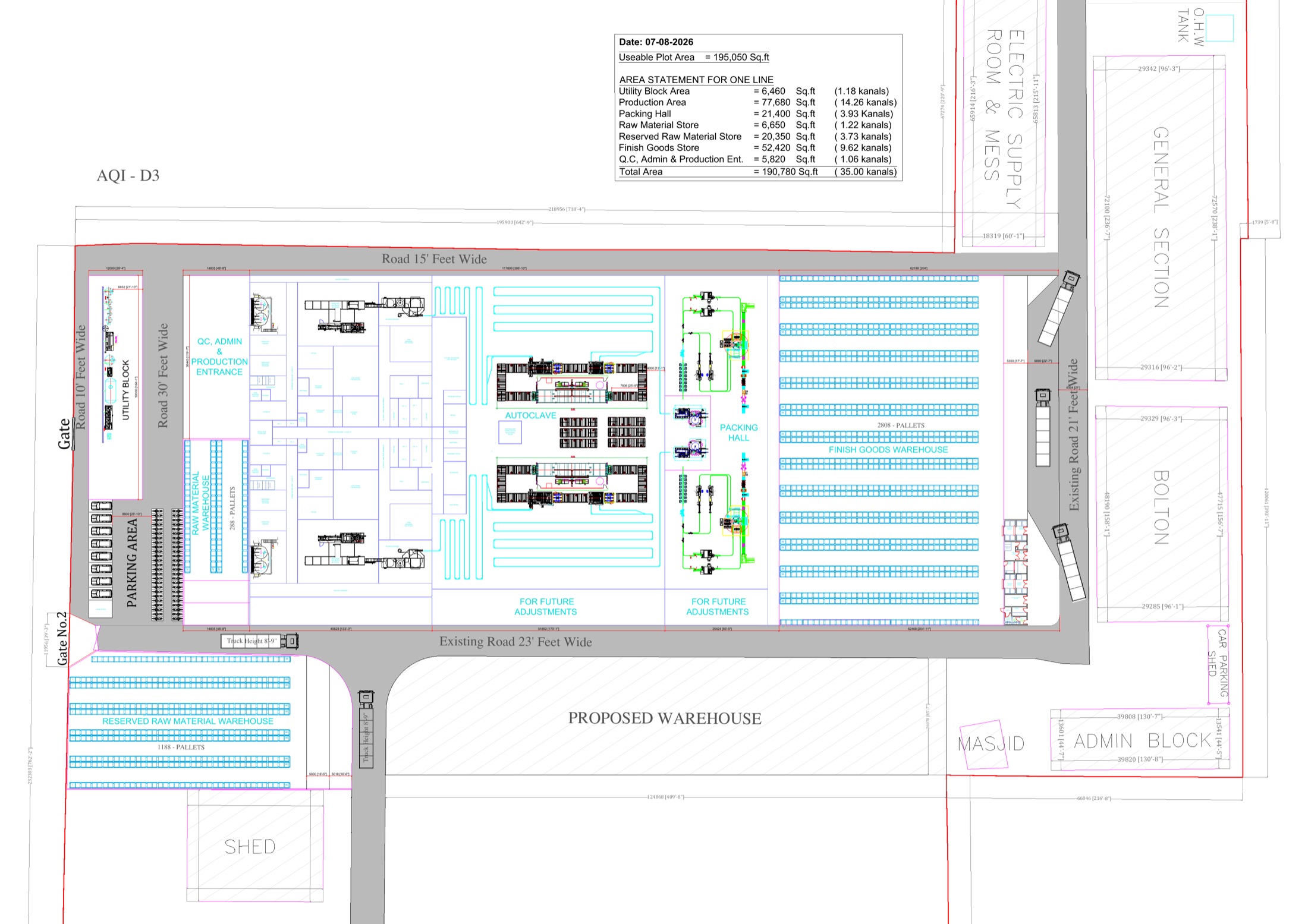 AQI-D3 master plan dimensional reference